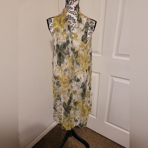 Krazy Kat Fall foliage crinkle texture kimono cover-up - Picture 1 of 7